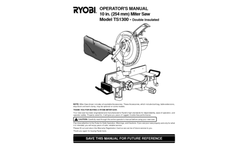 Ryobi TS1300 User Manual