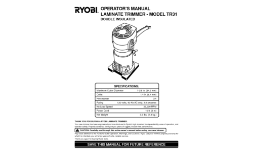 Ryobi TR31 User Manual