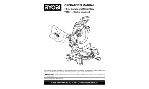 Ryobi Saw Ts1341 User Manual