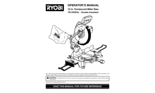 Ryobi Saw TS1353DXL User Manual