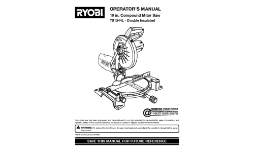 Ryobi Saw TS1344L user manual