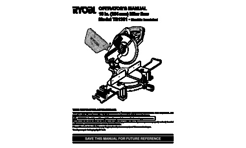 Ryobi Saw TS1301 User Manual