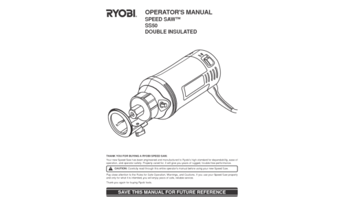 Ryobi Saw SS50 User Manual