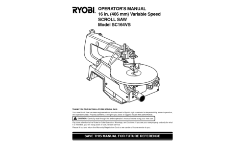 Ryobi Saw SC164VS User Manual