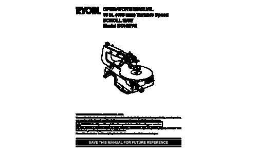 Ryobi Saw SC163VS User Manual