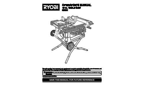 Ryobi Saw RTS31 user manual