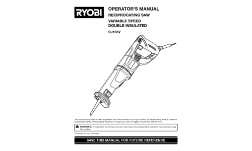 Ryobi Saw RJ165V User Manual