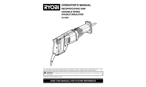 Ryobi Saw RJ162VK User Manual