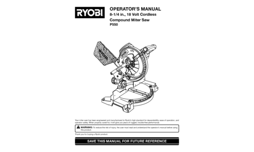 Ryobi Saw P550 User Manual