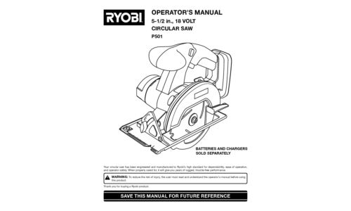 Ryobi Saw P501 User Manual