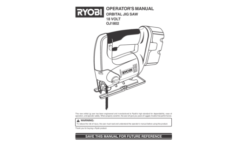 Ryobi Saw OJ1802 User Manual