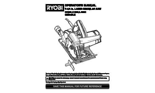 Ryobi Saw Csb140lz User Manual