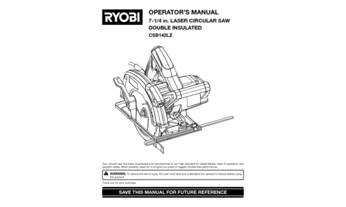 Ryobi Saw CSB142LZ User Manual