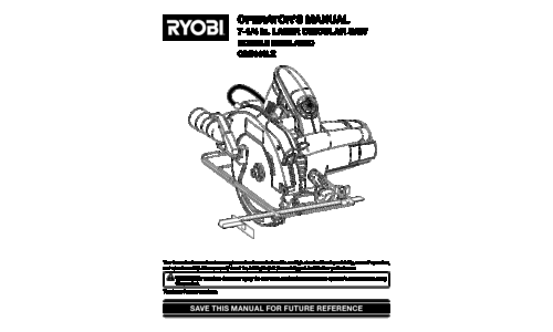 Ryobi Saw CSB141LZ User Manual