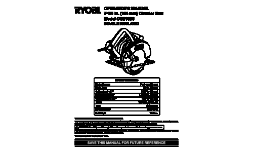 Ryobi Saw CSB1308 User Manual