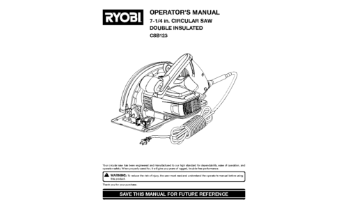 Ryobi Saw CSB123 User Manual