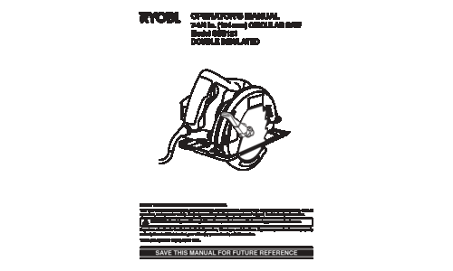 Ryobi Saw CSB121 User Manual