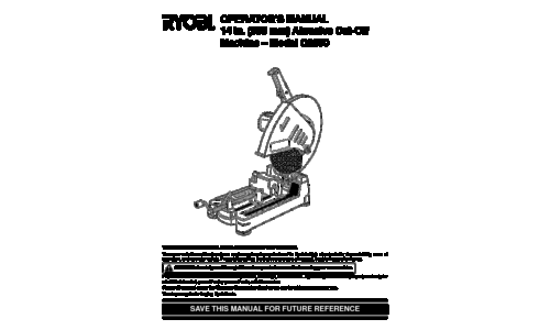 Ryobi Saw C2600 User Manual