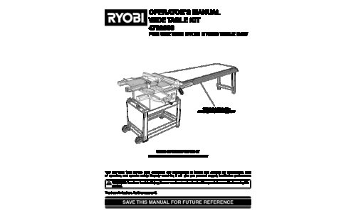 Ryobi Saw BT300 User Manual