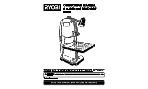 Ryobi Saw BS903 User Manual