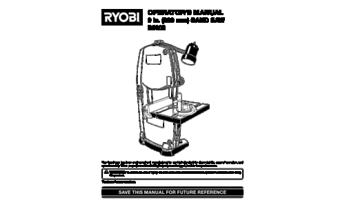 Ryobi Saw BS902 user manual