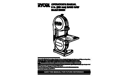 Ryobi Saw BS901 User Manual