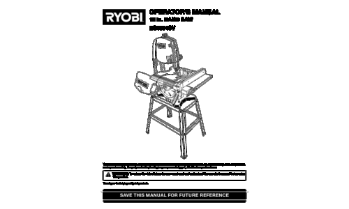 Ryobi Saw BS1001SV User Manual