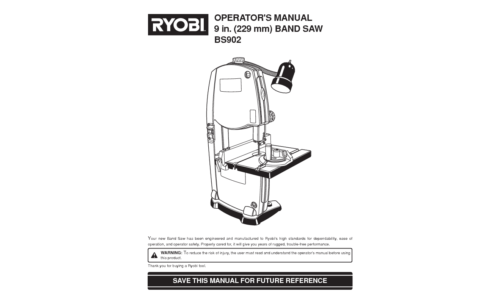 Ryobi Saw BAND SAW User Manual