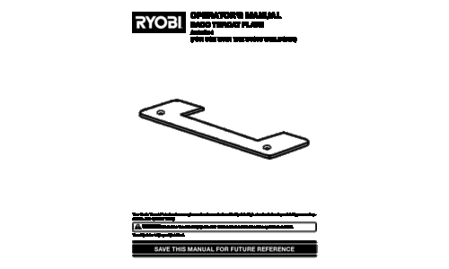 Ryobi Saw A31TS04 User Manual