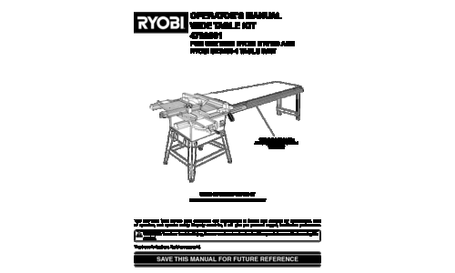 Ryobi Saw 4730301 User Manual