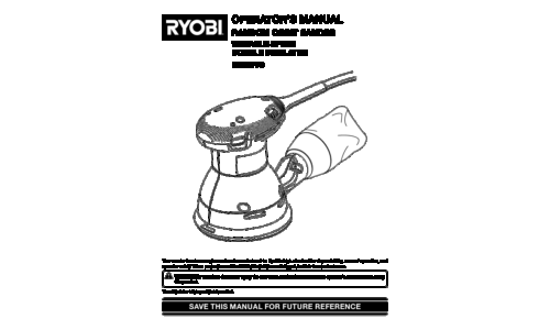 Ryobi Sander RS281VS User Manual