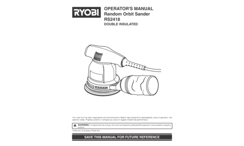 Ryobi Sander RS2418 User Manual