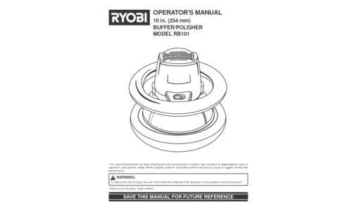 Ryobi Sander RB101 User Manual