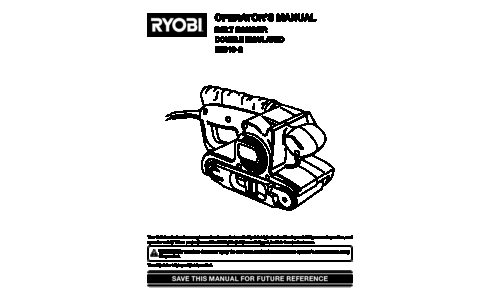 Ryobi Sander BE318-2 User Manual