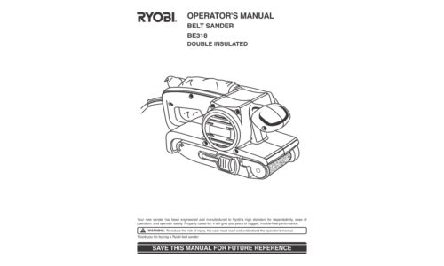 Ryobi Sander BE318 User Manual