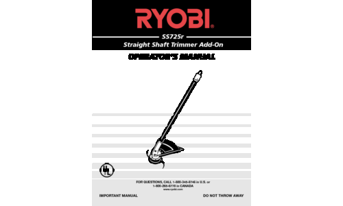 Ryobi SS725r User Manual