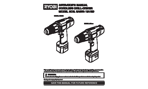 Ryobi SA960 User Manual