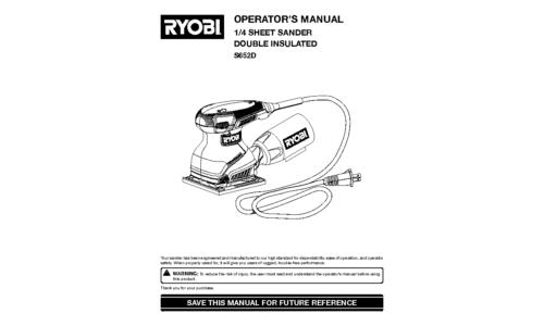 Ryobi S652D User Manual