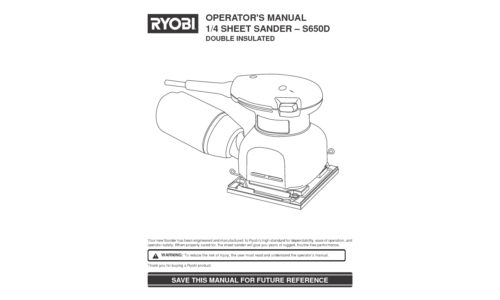 Ryobi S650D User Manual