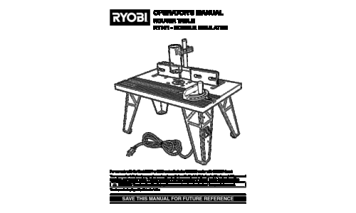 Ryobi Router RT101 User Manual