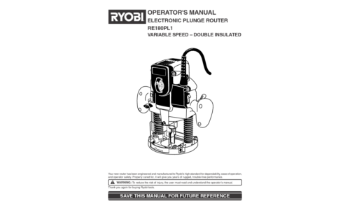 Ryobi Router RE180PL1 User Manual