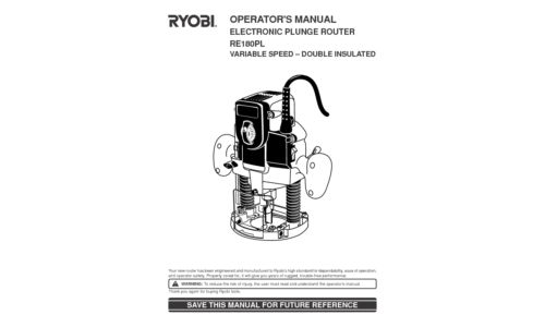 Ryobi Router RE180PL User Manual