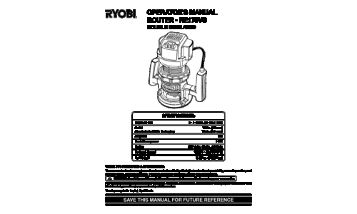 Ryobi Router RE170VS User Manual