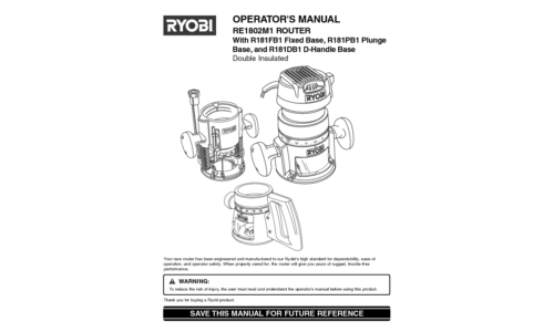 Ryobi Router R181DB1 User Manual