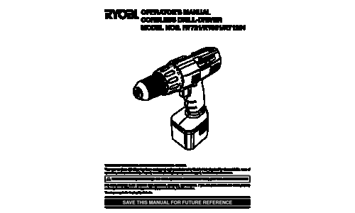 Ryobi RY961 User Manual