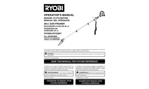 Ryobi RY52907 User Manual