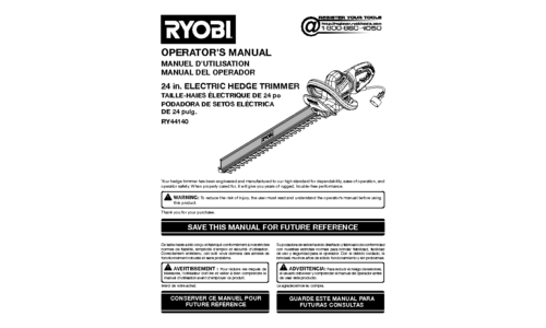 Ryobi RY44140 User Manual