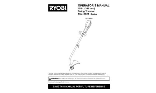 Ryobi RY41002A User Manual