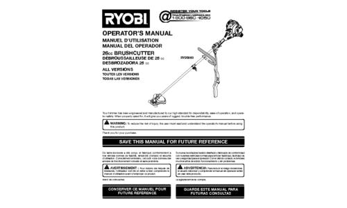 Ryobi RY28060 User Manual