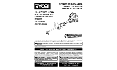 Ryobi RY28000 User Manual